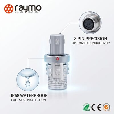 AMC Series IP68 Waterproof Stainless Steel Miniature Circular Connector 8 Pin for Marine Use
