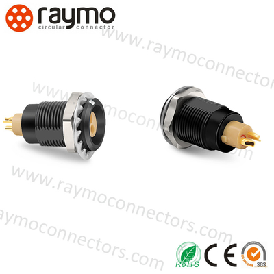 El negro de vaivén Chrome del conector circular del HUEVO 0B 305 LEMO plateó la vivienda de cobre amarillo
