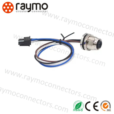 Conector circular M12 de la fijación de tornillo con 5 Pin Molex Connector JST que contiene el arnés de cable