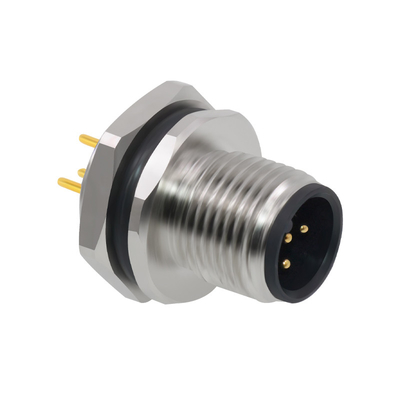 Binder Conector M12 Hembra Montaje en panel trasero Código A/B/D 3 pines - 17 pines PG9 Rosca de fijación