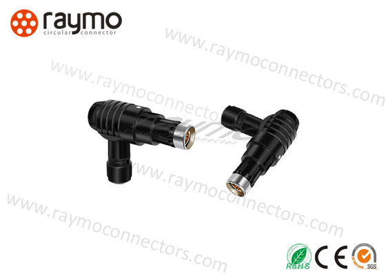7 color circular de ángulo recto del negro del conector de la prenda impermeable del perno IP68
